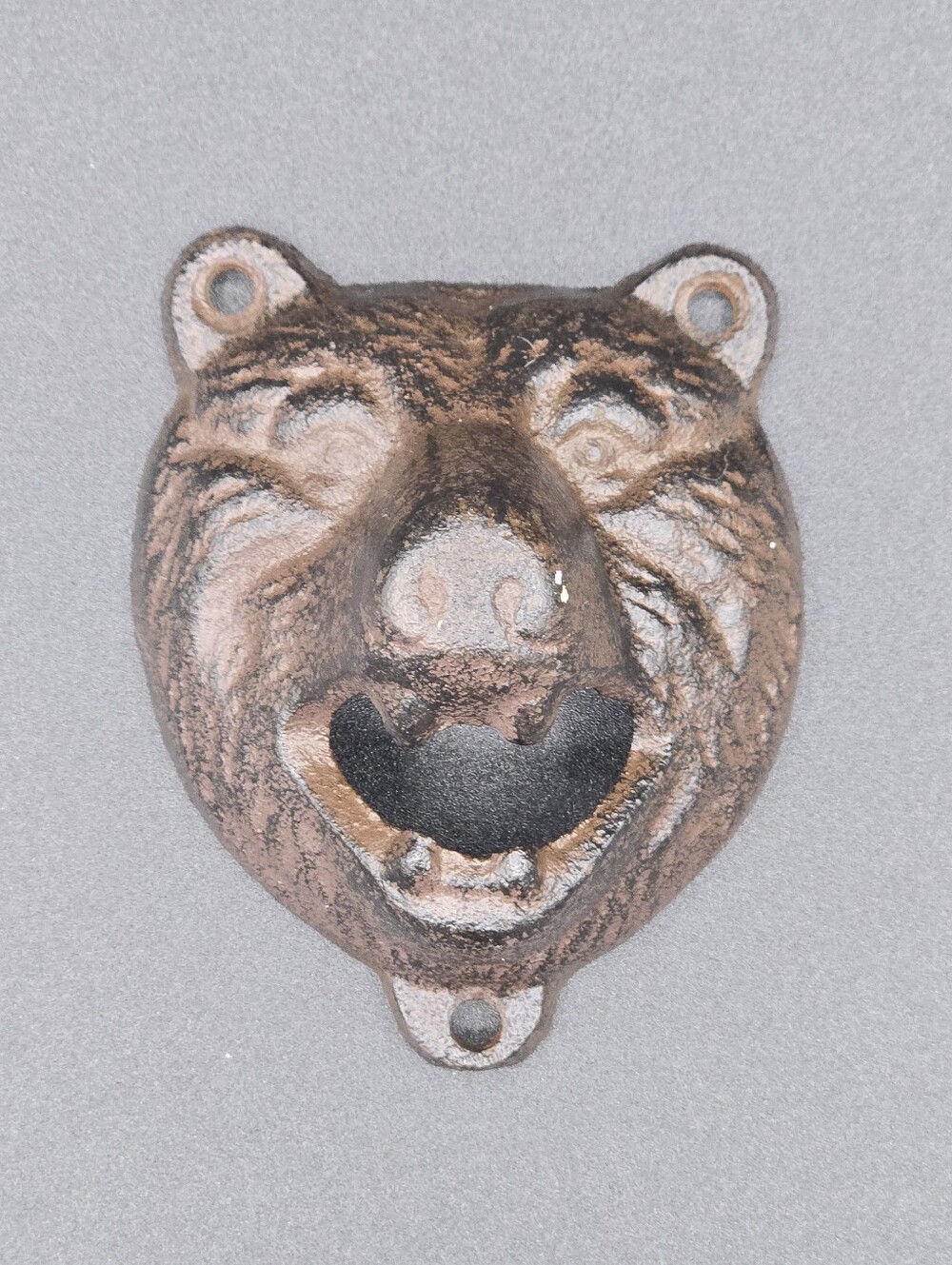 Cast Iron Bear Wall Mount Bottle Opener - Picture 2 of 6